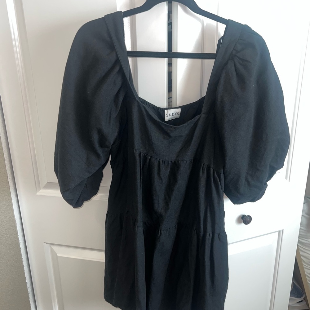 Black Puff Sleeve babydoll dress